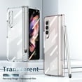 thumbnail image 1 of Case for Samsung Galaxy Z Fold 3 5G,Allytech Transparent Plating Clear Shockproof Case Pen Holder Built-in Tempered Glass Screen Protector Cover,Clear, 1 of 6