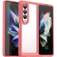 thumbnail image 1 of Case for Samsung Galaxy Z Fold 3 5G Case Slim Dropproof [Defend from Drop/Scratch/Slip/Fingerprint] Clear Acrylic Hard Back Soft TPU Bumper Hybrid Phone Cover for Samsung Z Fold 3 5G-Red, 1 of 14
