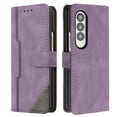 thumbnail image 1 of Case for Samsung Galaxy Z Fold 3, PU Leather Wallet Folio Card Holder Shockproof Drop Protection Wireless Charging Phone Case Cover Compatible with Samsung Galaxy Z Fold 3, Purple, 1 of 7
