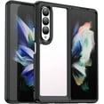 thumbnail image 1 of Case for Samsung Galaxy Z Fold 4 5G Case Slim Dropproof [Defend from Drop/Scratch/Slip/Fingerprint] Clear Acrylic Hard Back Soft TPU Bumper Hybrid Phone Cover for Samsung Z Fold 4 5G-Black, 1 of 16