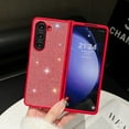 thumbnail image 1 of Case for Samsung Galaxy Z Fold 4 5G, Glitter Sparkly Luxury Light Slim Frosted Hard PC Shockproof Protective Bling Diamond Girls for Women Phone Case for Samsung Galaxy Z Fold 4 5G, Red, 1 of 1