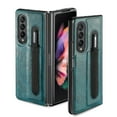 thumbnail image 1 of Case for Samsung Galaxy Z Fold 4 5G, Plain PU Leather Case Wallet with S Pen Slot, Durable Anti-slip Flip Folding Case Cover Compatible with Samsung Galaxy Z Fold 4 7.6 inch 2022,Darkgreen, 1 of 8