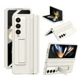 thumbnail image 1 of Case for Samsung Galaxy Z Fold 4 with Kickstand, PU Leather Hinge Protection & Full Body with Built-in Screen Protector PC Protective Phone Stand Case for Samsung Galaxy Z Fold 4G, White, 1 of 7