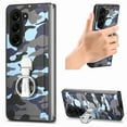 thumbnail image 1 of Case for Samsung Galaxy Z Fold 5 5G, Camouflage PU Leather Protective Slim Durable Phone Case Cover for Samsung Galaxy Z Fold 5 5G 2023 with 360 Free Rotation Ring Kickstand, Blue, 1 of 9