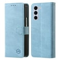 thumbnail image 1 of Case for Samsung Galaxy Z Fold 5 5G, Vintage PU Leather Card Slots Book Case Magnetic Buckle Shock-Absorbing Protective Flip Case Compatible with Samsung Galaxy Z Fold 5 5G - Lightblue, 1 of 6