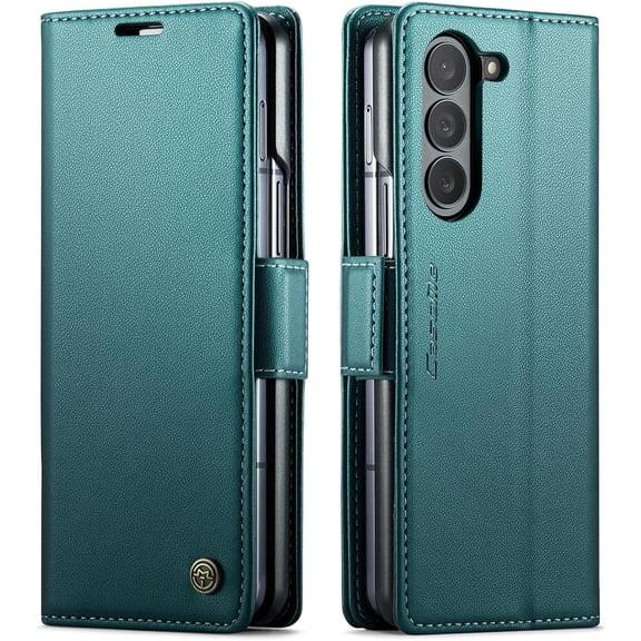 Case for Samsung Galaxy Z Fold 5 Case (2023),PU Leather Wallet Flip Folio Case with Card Holder RFID Blocking Kickstand Shockproof Phone Cover for Samsung Galaxy Z Fold 5 5G 2023 (Teal)
