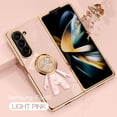 thumbnail image 1 of Case for Samsung Galaxy Z Fold 5, Luxury Astronaut Ring Hoder Stand Plating Ultra Slim Support Magnetic Car Mount Drop Protective Phone Case Cover for Samsung Galaxy Z Fold 5, Lightpink, 1 of 12