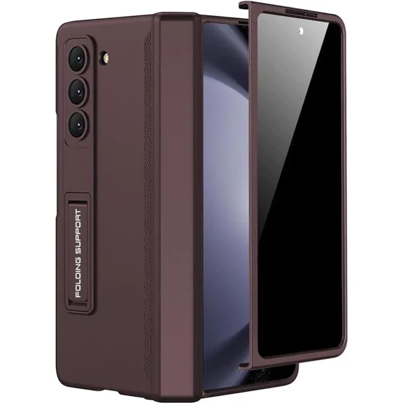 Case for Samsung Galaxy Z Fold 5 with Privacy Screen Protector, [Anti Spy] Built-in Adjustable Kickstand & Magnetic Hinge Protection Full-Body Protective Case for Galaxy Z Fold 5 5G