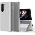 thumbnail image 1 of Case for Samsung Galaxy Z Fold 6 Case Clear View Mirror Makeup Luxury Design Bookstyle Leather Flip Case with Kickstand Shockproof Case Cover for Samsung Galaxy Z Fold 6 QH Silver, 1 of 9
