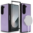 thumbnail image 1 of Case for Samsung Galaxy Z Fold 6, Strong Magnetic Compatible with Mag-Safe Charging, PU Leather + Hard PC Flexible TPU Shell Slim Full Shockproof Protective Phone Cover for Galaxy Z Fold 6, Purple, 1 of 9