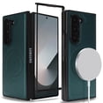 thumbnail image 1 of Case for Samsung Galaxy Z Fold 6, Strong Magnetic Compatible with Mag-Safe Charging, PU Leather + Hard PC Flexible TPU Shell Slim Full Shockproof Protective Phone Cover for Galaxy Z Fold 6, Green, 1 of 9