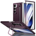 thumbnail image 1 of Case for Samsung Galaxy Z Fold 7, Camea Frame Stand, with Stylus and Stylus Holder, Tempered Glass Screen Protector, Metal Buttons Matte PC Shockproof Case for Samsung Galaxy Z Fold 7, Winered, 1 of 12