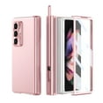 thumbnail image 1 of Case for Samsung Galaxy Z Fold 7, Double Hinge Protection with Pen Holder and Pen, Glossy Plating Bulit-in Screen Protector Shockproof Protective Case Cover for Samsung Galaxy Z Fold 7, Pink, 1 of 7