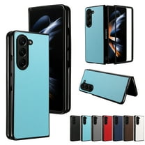 Case for Samsung Galaxy Z Fold 7, Lychee Pattern PU Leather Folding Cover, Rugged Frame Bumper Shockproof Camera Lens Protection Anti-Scratches Slim Case for Samsung Galaxy Z Fold 7, Skyblue