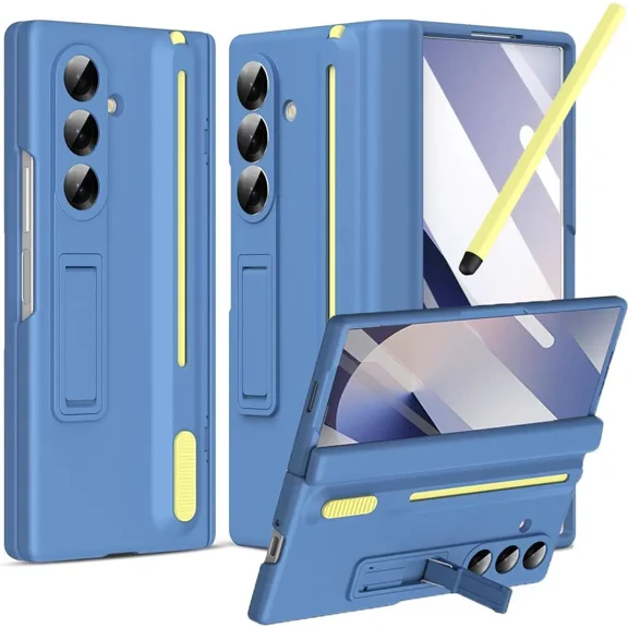 Case for for Samsung Galaxy Z Fold 7 with S Pen Holder and Stylus & Invisible Kickstand, Full Body Hinge Built-in Screen Protector Fold7 Phone Cover for Samsung Z Fold 7 Case with S Pen Slot