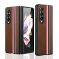 thumbnail image 1 of Case for Samsung Galaxy Z fold 4, Twill Pattern Slim Protective Cover for Samsung Galaxy Z fold 4, Skin-Friendly PU Leather+PC Military Grade Shockproof Lens Protection Case with Anti-Slip Strip,Brown, 1 of 7