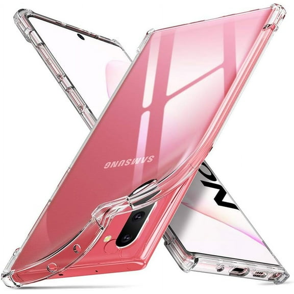 Case for Samsung Note 10, Crystal Clear Slim Protective Cover with 4 Reinforced Corners Bumper Flexible Transparent TPU for Samsung Galaxy Note 10(2019) 6.3" Clear