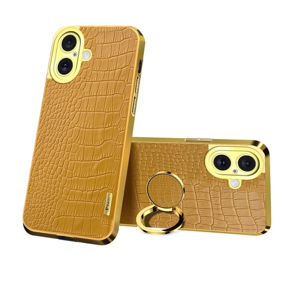 Case for Samsung S10 Lite Leather Case With Ring Stand, Leather Case Soft Electroplated Frame Cover and Luxury Leather Pattern Heavy Duty Protective Case