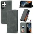 thumbnail image 1 of Case for Samsung S25 Ultra, Classic Business Premium PU Leather Cover TPU Bumper with Card Holder Kickstand Magnetic Adsorption Flip Wallet Case Cover for Galaxy S25 Ultra, Gray, 1 of 5