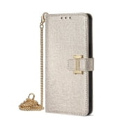 Case for Samsung S9 Plus Luxury Stylish Leather Flip Cover with Strong Magnetic Buckle Card Holder Wallet Pocket and Metal Shoulder Strap Dual-Layer Shockproof Case
