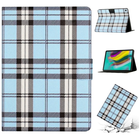 Case for Samsung Tab S5e (2019), Plaid Design Cute Stylish Shockproof Cover with Kickstand Magnetic Flip Folio Case for Samsung Tab S5e 10.5" (2019),Blue