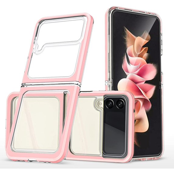 Case for Samsung Z Flip 3 5G, Slim Thin Soft TPU Bumper & Hard PC Back Shockproof Scratch Resistant Protective Phone Case for Samsung Galaxy Z Flip 3 5G 2021 (Pink)