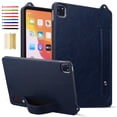 thumbnail image 1 of Case with Stand for iPad Pro 11 Inch Case 2024 5th Generation (M4) - Durable PU Leather Cover with Auto Sleep Wake, Card Slot, Hand Strap Feature For iPad Pro 11 2024,Blue, 1 of 5