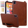 thumbnail image 1 of Case with Stand for iPad Pro 13 Inch Case M4 2024 (7th Gen) Model (A2925/ A2926/A3007) - Durable PU Leather Cover with Auto Sleep Wake, Card Slot, Hand Strap Feature For iPad Pro 13  2024,Brown, 1 of 5