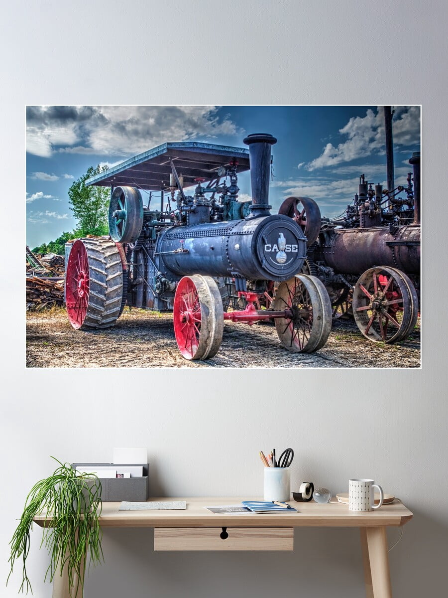 Case Steam Traction Engine Poster Wall Art, Modern Wall Decor For ...