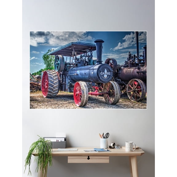 Case Steam Traction Engine Poster Wall Art, Modern Wall Decor For Living Room Bedroom, 24x36 UNFRAMED