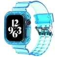 thumbnail image 1 of Case+Strap For Apple Watch Band 40mm 44mm 41mm 45mm 42mm 38mm Accessories Soft Silicone Transparent Bracelet iWatch 5 4 3 SE 6 7, 1 of 9