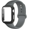 thumbnail image 1 of Case+ Strap For Apple Watch Band 44mm 40mm 38mm 42mm Silicone Wristbands with PC Screen Protector Cover iWatch 3 4 5 6 SE, 1 of 8