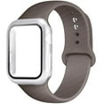thumbnail image 1 of Case+ Strap For Apple Watch Band 44mm 40mm 38mm 42mm Silicone Wristbands with PC Screen Protector Cover iWatch 3 4 5 6 SE, 1 of 8