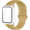 thumbnail image 1 of Case+ Strap For Apple Watch Band 44mm 40mm 38mm 42mm Silicone Wristbands with PC Screen Protector Cover iWatch 3 4 5 6 SE, 1 of 8