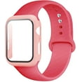 thumbnail image 1 of Case+ Strap For Apple Watch Band 44mm 40mm 38mm 42mm Silicone Wristbands with PC Screen Protector Cover iWatch 3 4 5 6 SE, 1 of 8