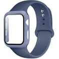 thumbnail image 1 of Case+ Strap For Apple Watch Band 44mm 40mm 38mm 42mm Silicone Wristbands with PC Screen Protector Cover iWatch 3 4 5 6 SE, 1 of 8