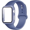 thumbnail image 1 of Case+ Strap For Apple Watch Band 44mm 40mm 38mm 42mm Silicone Wristbands with PC Screen Protector Cover iWatch 3 4 5 6 SE, 1 of 8