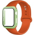thumbnail image 1 of Case+ Strap for Apple Watch Bands 44mm 40mm 38mm 42mm Silicone Wristbands with PC Screen Protector Cover iWatch 3 4 5 6 SE, 1 of 8