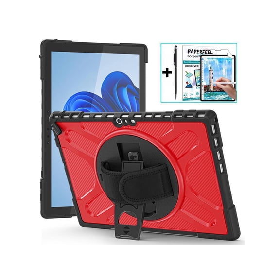 Case For Surface Pro 7 Plus / Surface Pro 7 / Surface Pro 6 / Surface Pro 5 / Surface Pro 4 12.3 inch, Heavy Duty Shockproof Cover with Kickstand and Hand Strap, Pen Holder, 2 in 1 Stylus Pen