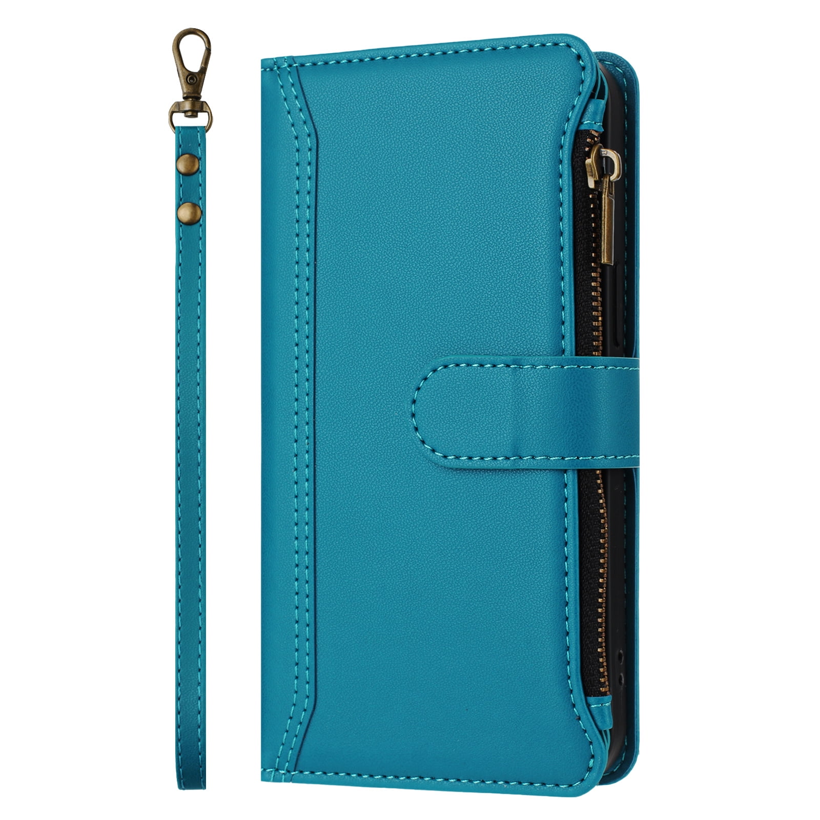 Case for TCL K23 Classic Leather Phone Case with Detachable Wrist Strap Zipper Pocket Card Holder Kickstand Support Wireless Charging Shockproof Cover