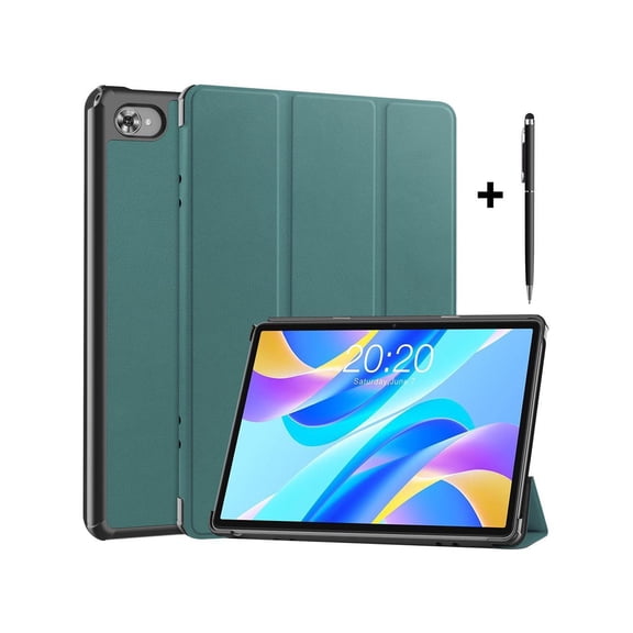 Case for Teclast M40 Plus 10.1 inch / P30S 10.1 inch / P40HD 10.1 inch, Tri fold Slim Lightweight Hard Shell Smart Protective Cover with Multi-Angle Stand, Universal Stylus Pen