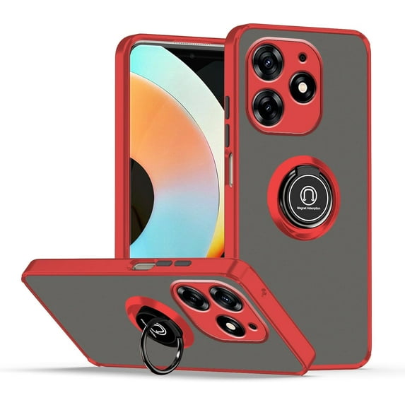 Case for Tecno Spark 10 Pro Case with Stand, Compatible with Magnetic Car Phone Mount, Ultra Slim Tecno Spark 10 Pro Phone Case for Women Men Shockproof Protective Cases Cover (Red)