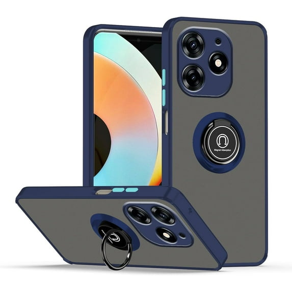 Case for Tecno Spark 10 Pro Case with Stand, Compatible with Magnetic Car Phone Mount, Ultra Slim Tecno Spark 10 Pro Phone Case for Women Men Shockproof Protective Cases Cover (Navy Blue)