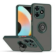 Case for Tecno Spark 10 Pro Case with Stand, Compatible with Magnetic Car Phone Mount, Ultra Slim Tecno Spark 10 Pro Phone Case for Women Men Shockproof Protective Cases Cover Dark Green
