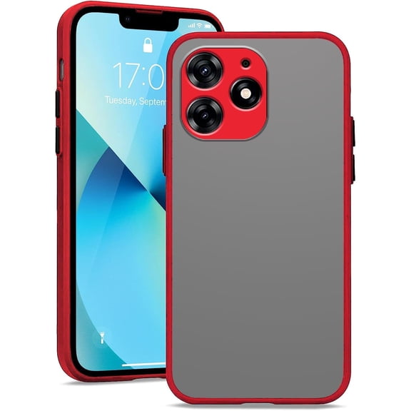 Case for Tecno Spark 10 Pro Cases Translucent Matte, Smooth Touch for Tecno Spark 10 Pro Phone Case Silicone Soft TPU Funda Girls/Men Shockproof Protective Original Slim Cover (Red)