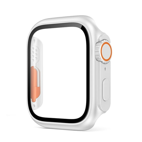 Case with Tempered Glass Screen Protector for Apple Watch Series 6/5/4/SE 44mm, Ultra-Thin Scratch Resistant Full Protective Hard PC Bumper Cover for iWatch 44mm Accessories,White