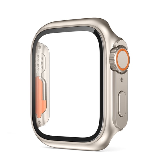 Case with Tempered Glass Screen Protector for Apple Watch Series 6/5/4/SE 44mm, Ultra-Thin Scratch Resistant Full Protective Hard PC Bumper Cover for iWatch 44mm Accessories,Gold