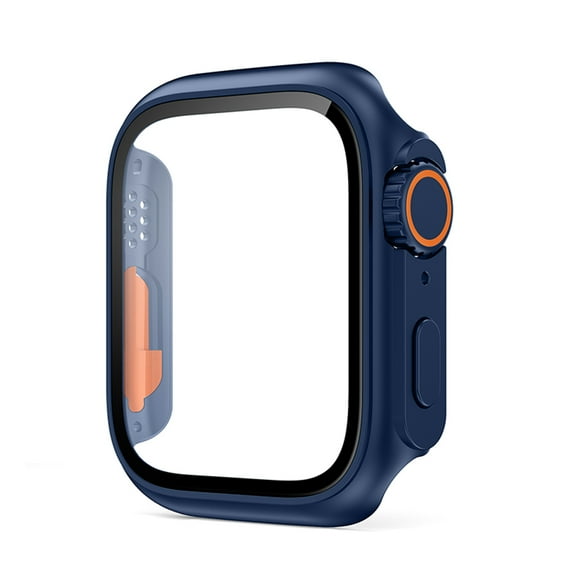 Case with Tempered Glass Screen Protector for Apple Watch Series 6/5/4/SE 44mm, Ultra-Thin Scratch Resistant Full Protective Hard PC Bumper Cover for iWatch 44mm Accessories,Blue
