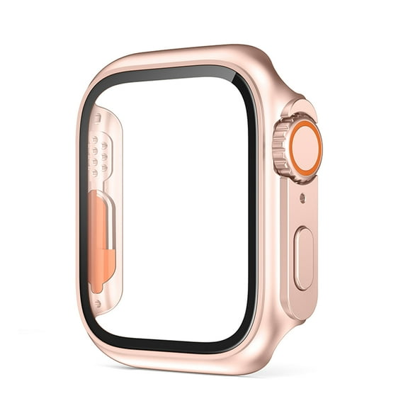 Case with Tempered Glass Screen Protector for Apple Watch Series 6/5/4/SE 44mm, Ultra-Thin Scratch Resistant Full Protective Hard PC Bumper Cover for iWatch 44mm Accessories,Rosegold