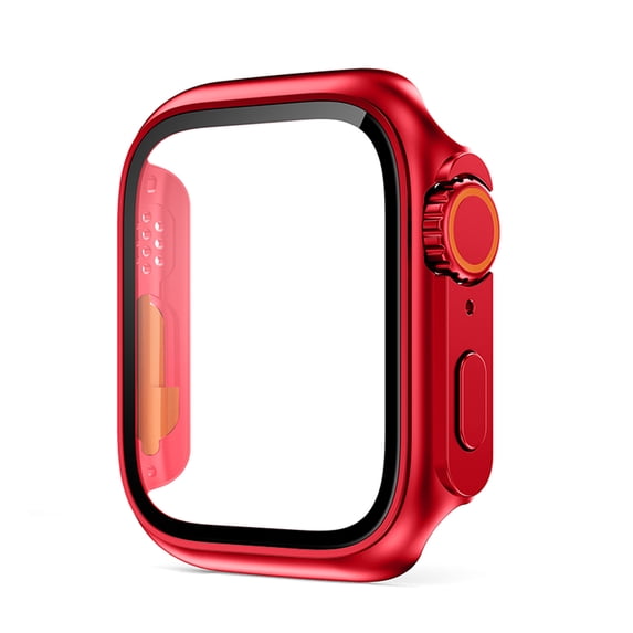 Case with Tempered Glass Screen Protector for Apple Watch Series 9/8/7 45mm, Ultra-Thin Scratch Resistant Full Protective Hard PC Bumper Cover for iWatch 45mm Accessories,Red